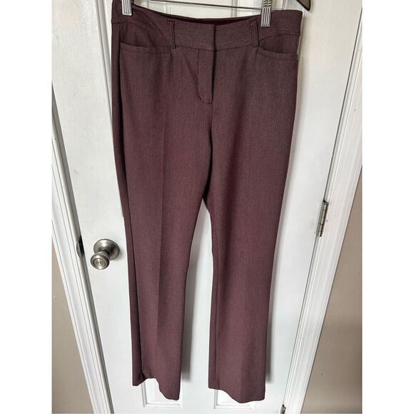Express red burgundy dress pants size 0R stretch columnist barley boot mid rise - Picture 1 of 5